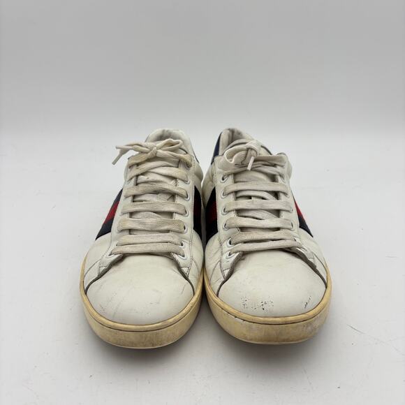 Gucci White Ace Low Sneakers Men's 9 Luxury Streetwear - Picture 2 of 15